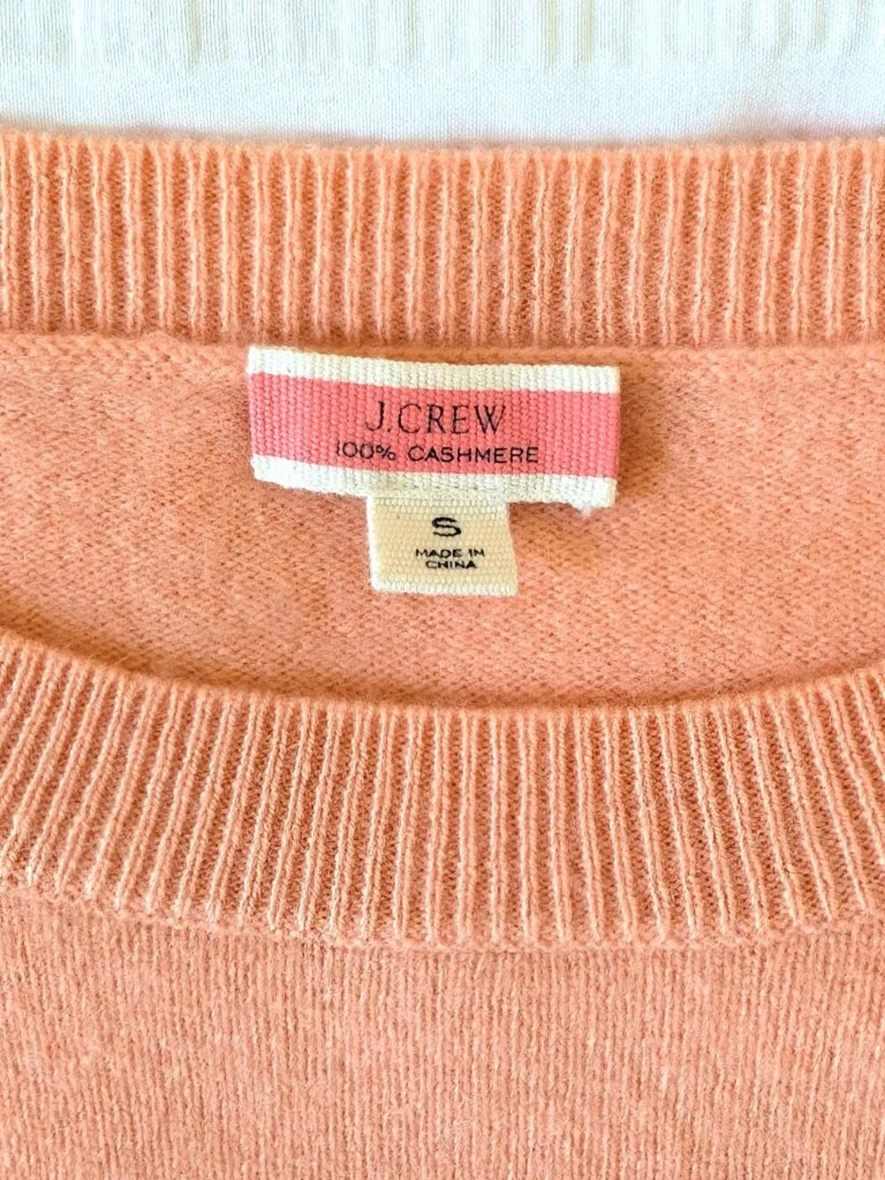 J.Crew 100% Cashmere Sweater Women’s Small Peach Crewneck Long Sleeve Soft